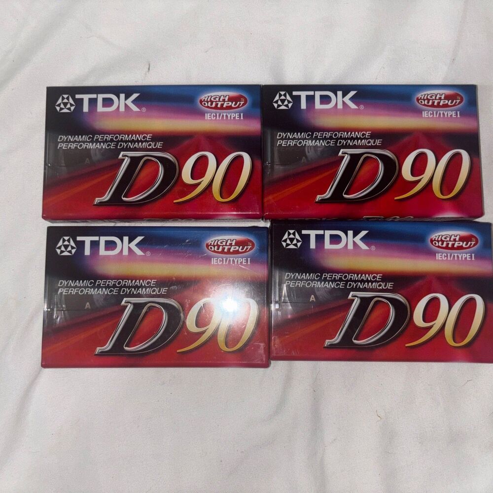 4 Each TDK D90 Standard Audio Cassette (A00808-20)